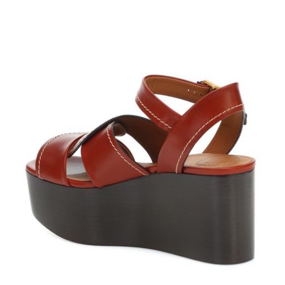 Chloé Candice Leather Wedge Platform Sandal - Picture 5 of 11